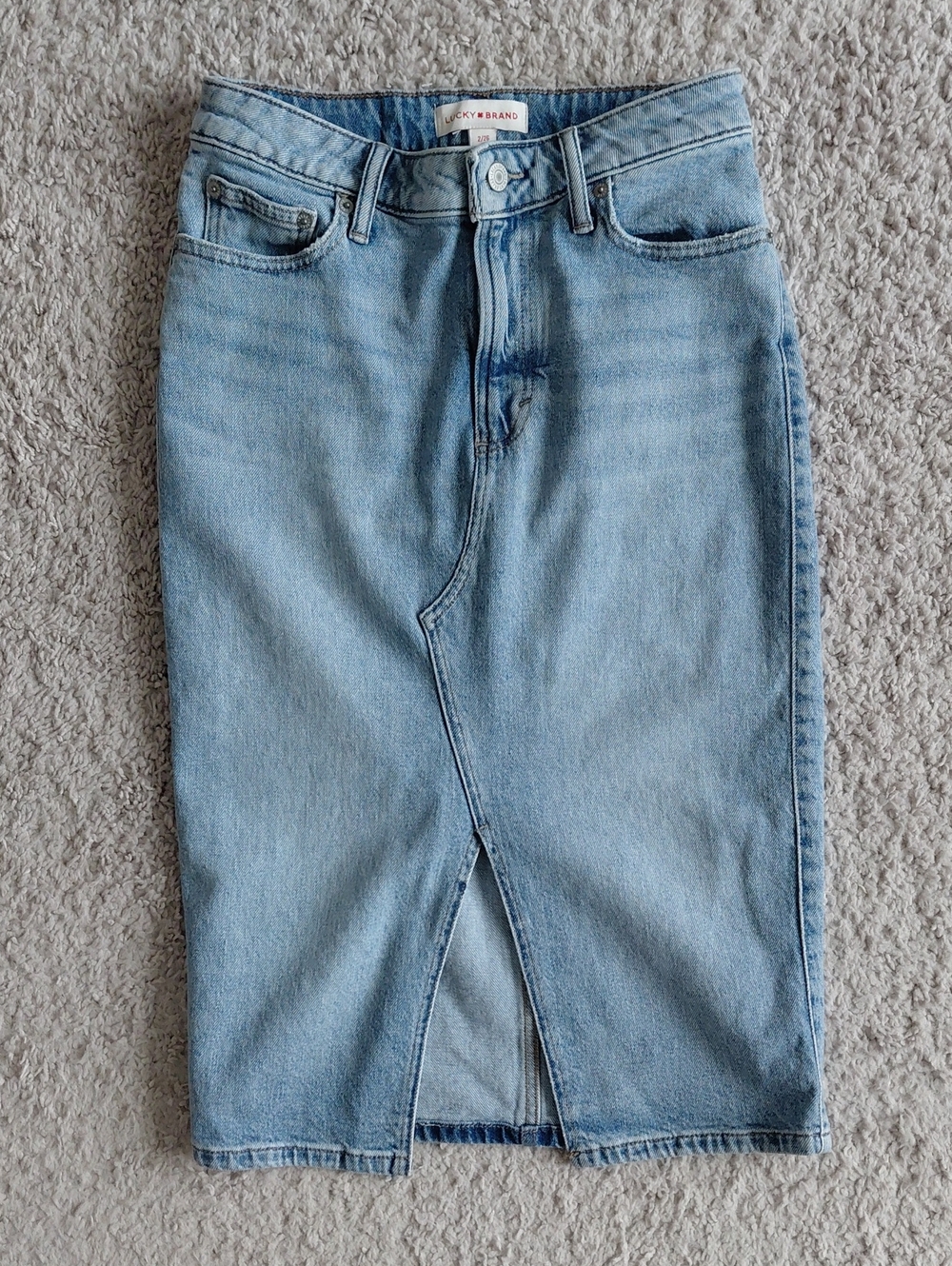 Lucky Brand Light Blue  Denim Pencil Skirt with Front Slit